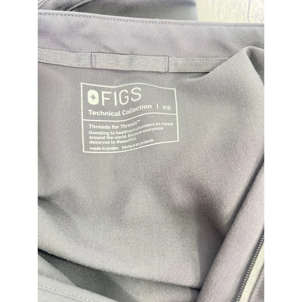 FIGS Technical Collection Graphite Gray Mandarin Collar Scrub Top Womens XS - Picture 14 of 15